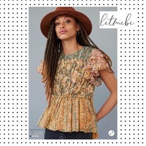 NWT Anthropologie x Le Me Be - Lara Pintucked Blouse 8